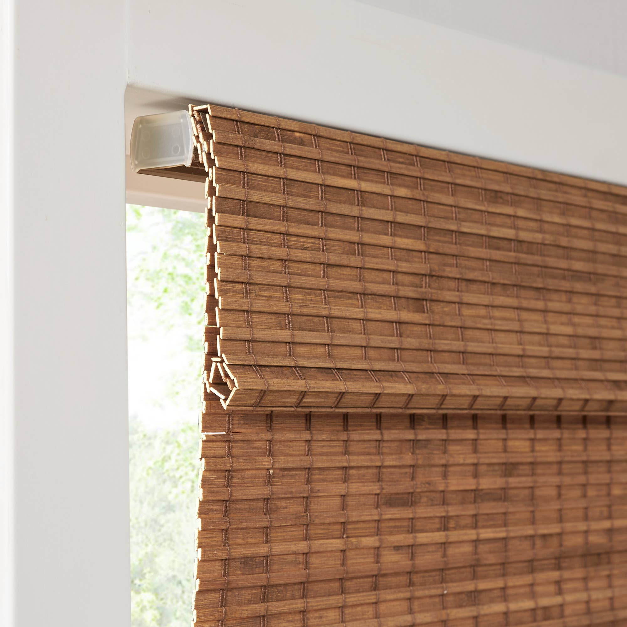 Bamboo Light Filtering Roman Shade 64"L, Teak: 31"W x 64"L