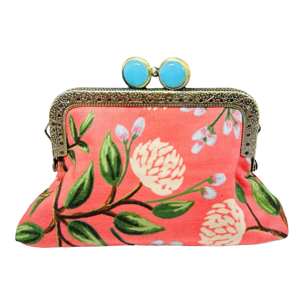 Kiki & Syds ON THE GO Credit Card Clutch - PEONY Sorbet : Black