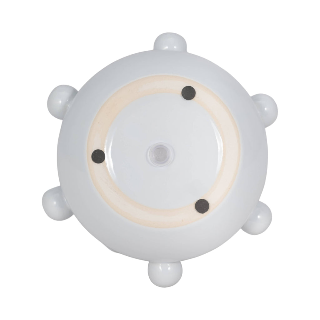 Decorative Planter - White Ceramic Tapered Bubble, 8 in.