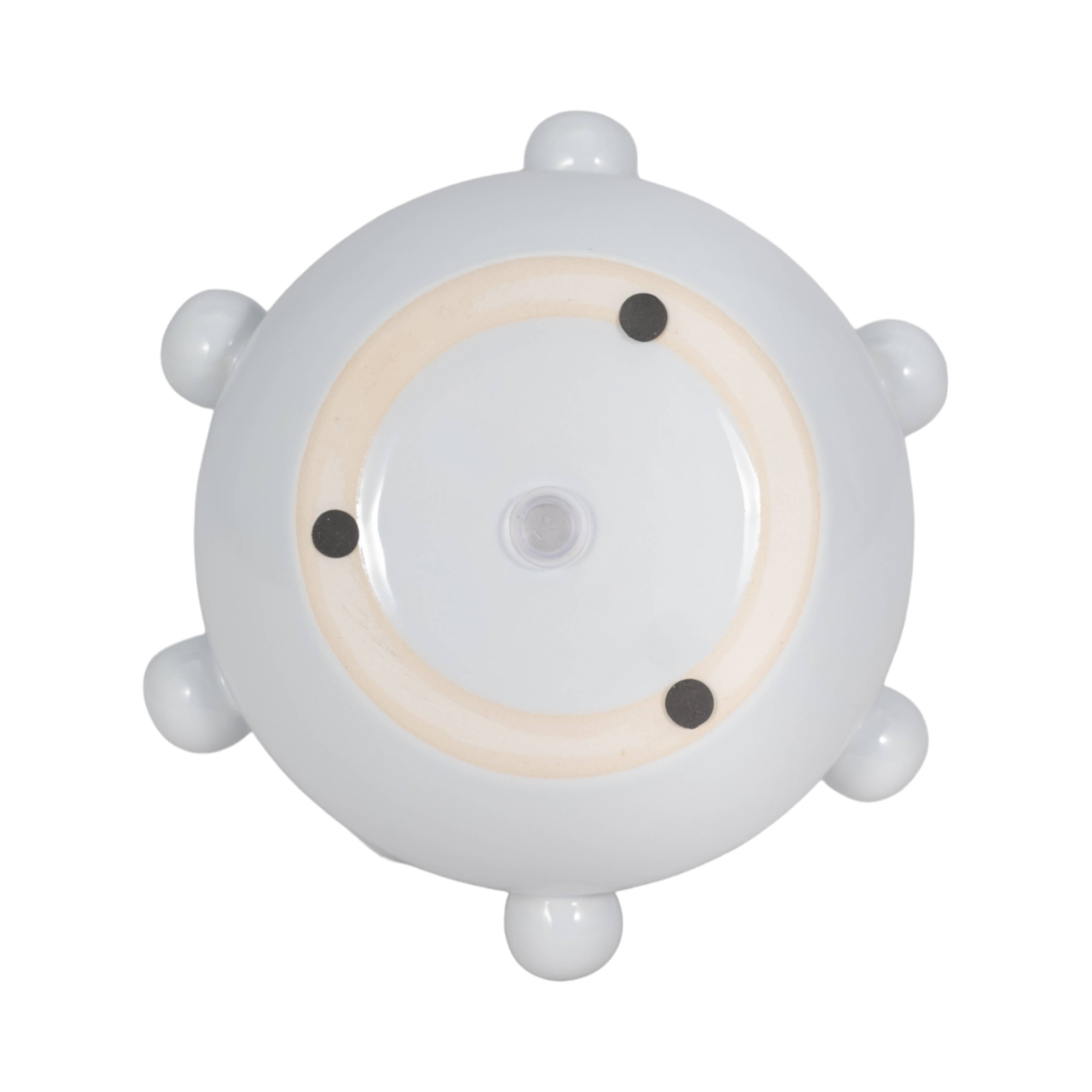 Decorative Planter - White Ceramic Tapered Bubble, 8 in.