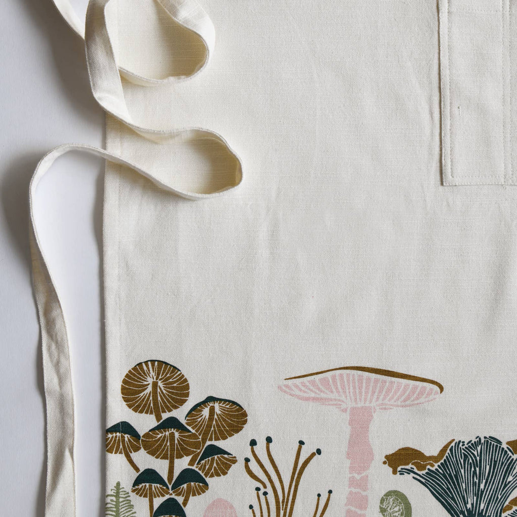 Mushrooms Organic Apron for Kitchen and Garden