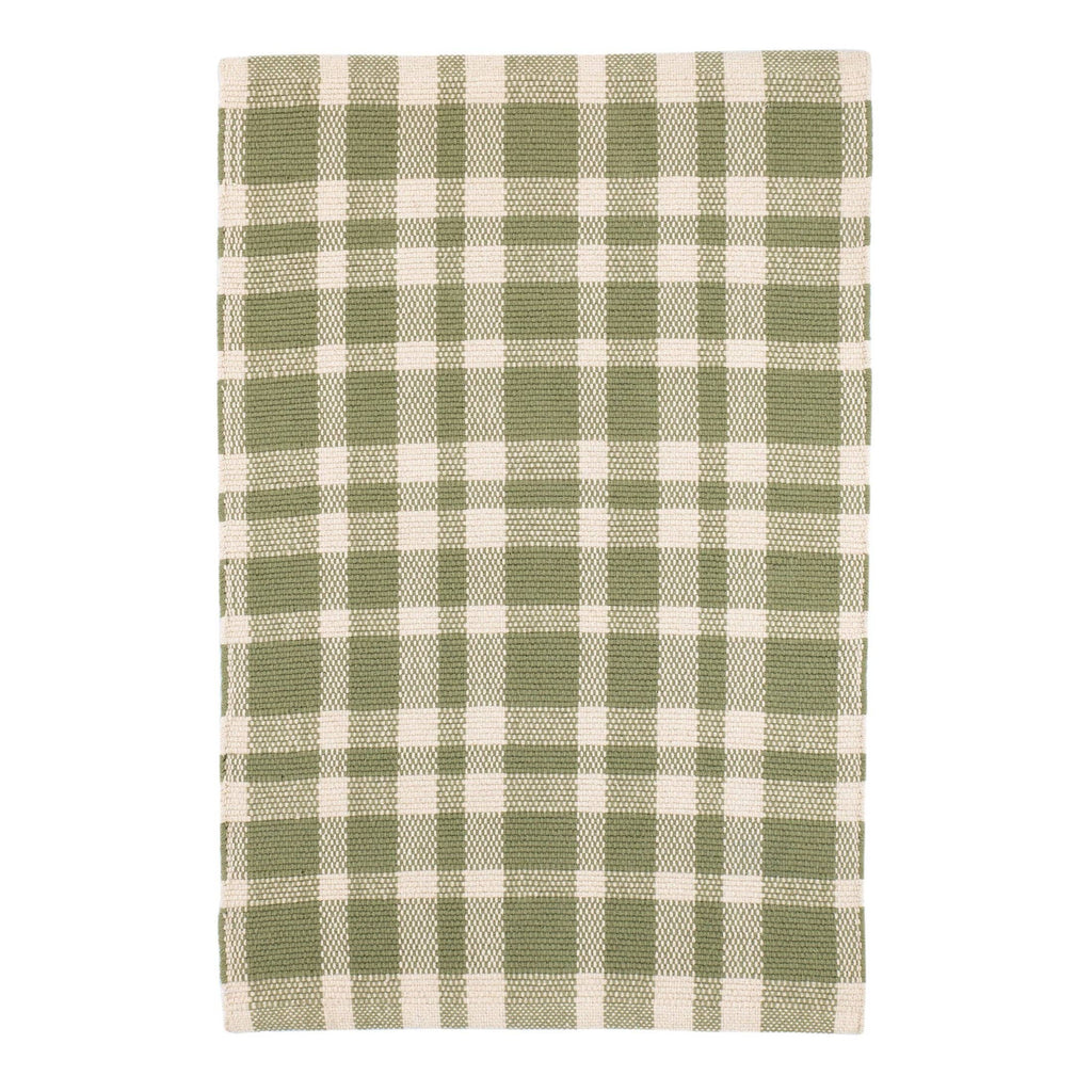 Tattersall Handwoven Cotton Rug | Sage: 2' x 3'