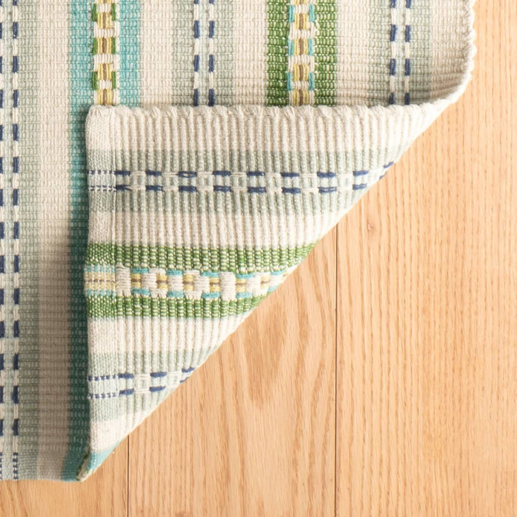 Long Slade Handwoven Cotton Rug | Teal: 2' x 3'