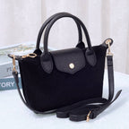 SD782  Britney Suede Double Handle Crossbody Bag: Black