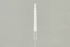 Lacquered Twisted Taper Candles, White, Boxed, Set of 6