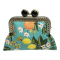 Kiki & Syds Mini Clutch Coin Purse - Citrus Teal: Black