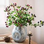 Artificial Fruit Alpine Blueberry Stem 22.4" Tall Silk Plant: Red / One Stem