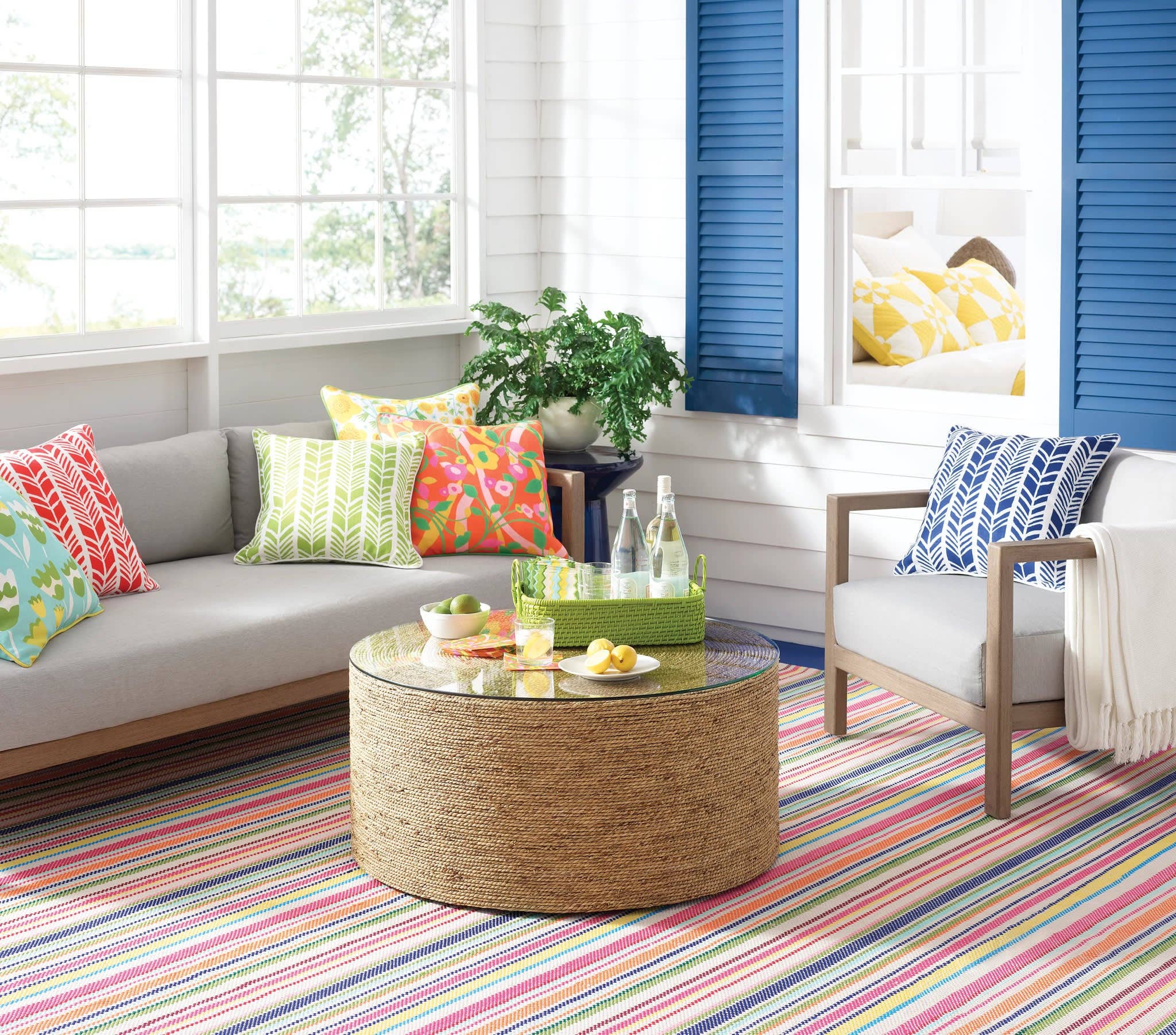 Summer Stripe Handwoven Indoor/Outdoor Rug | Multi: 2' x 3'