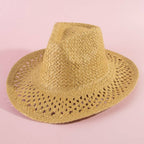 Woven Straw Western Sun Hat: KH