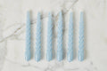 Lacquered Twisted Taper Candles, Denim, Set of 6