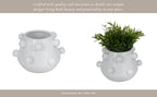 Decorative Planter - White Ceramic Tapered Bubble, 8 in.