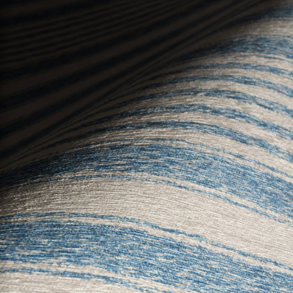 Vion Coastal Striped Machine Washable Rug | Blue: 2' x 3'