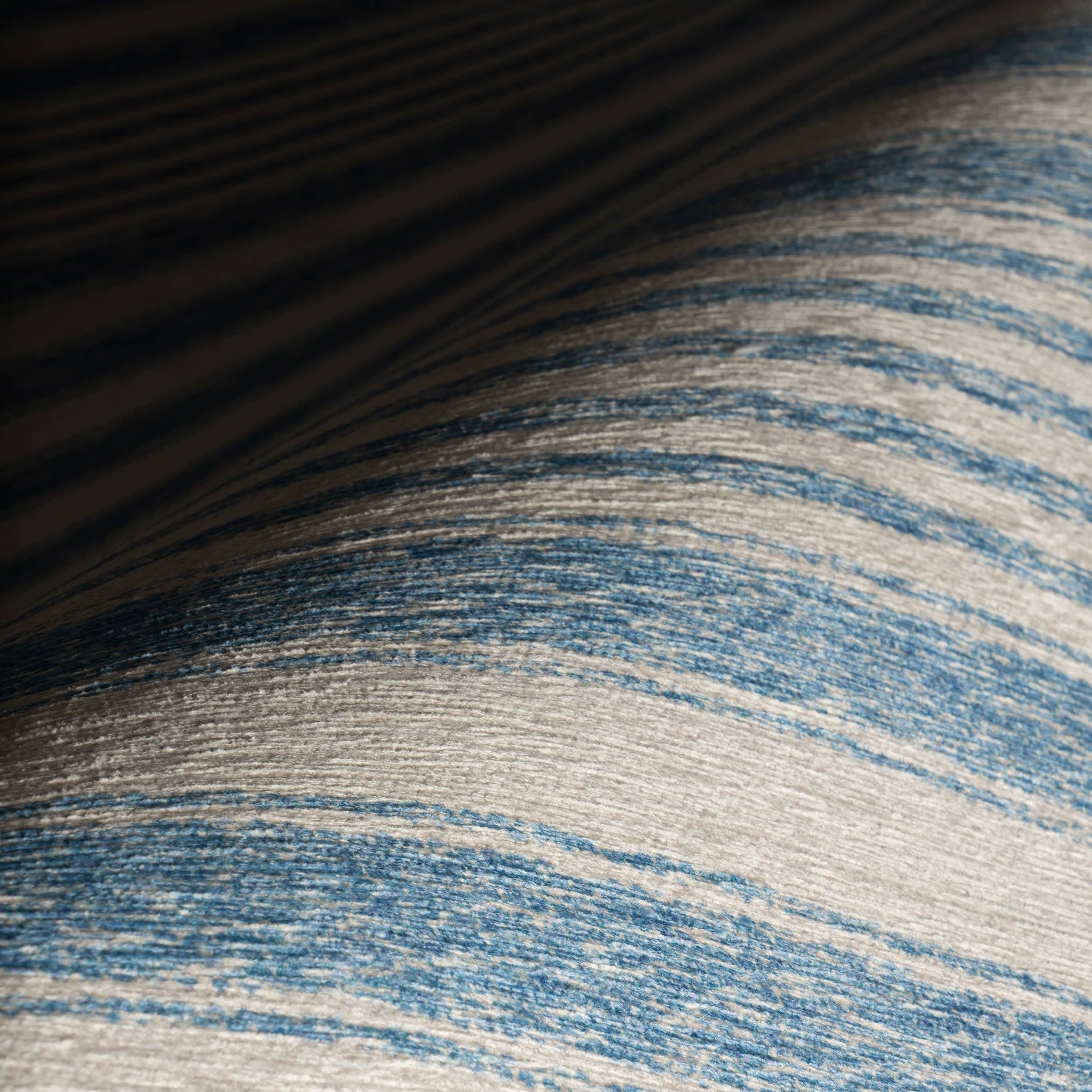 Vion Coastal Striped Machine Washable Rug | Blue: 2' x 3'