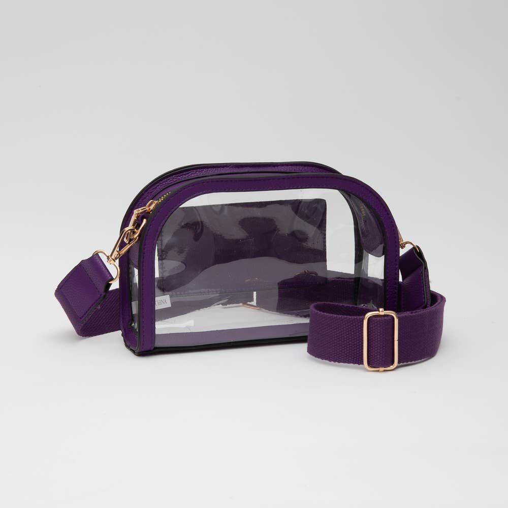 Game Day Stadium Clear Crossbody Bag: Gold
