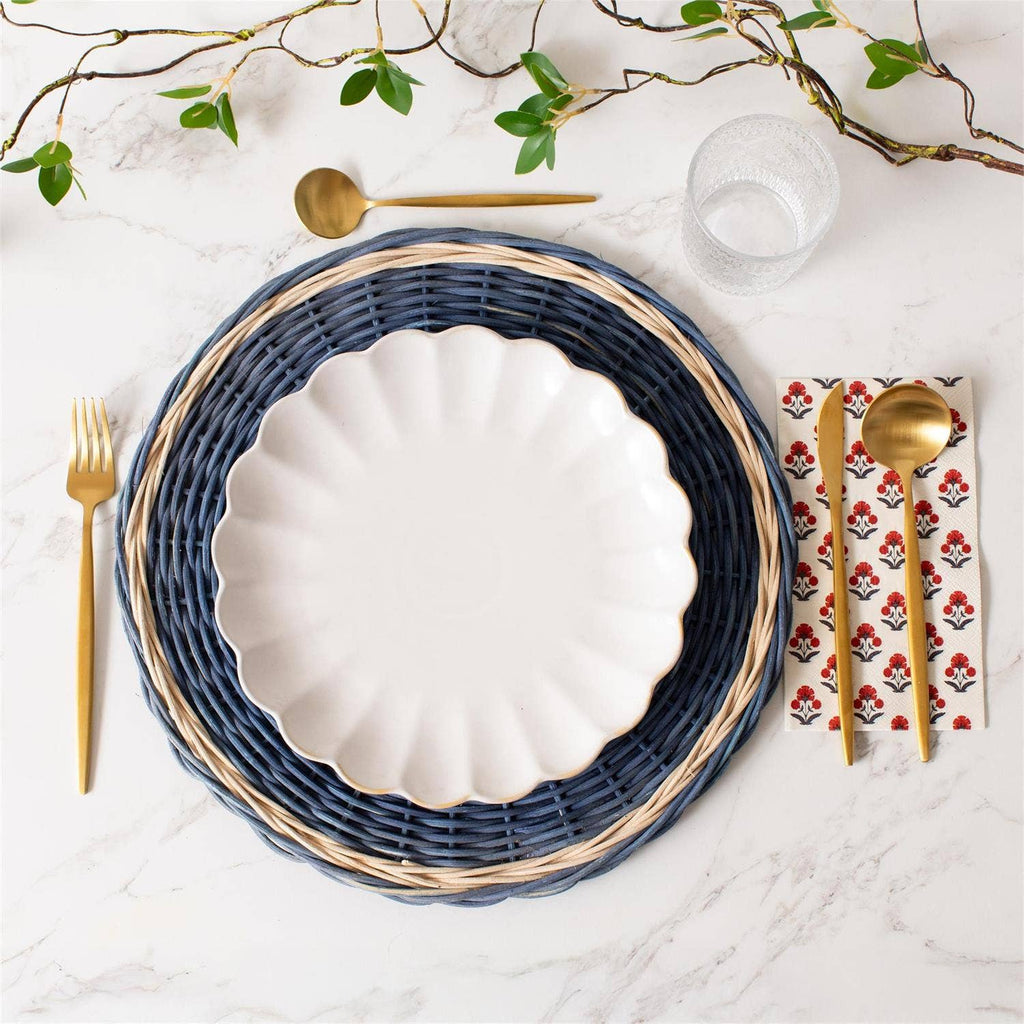 Blue Rattan Charger (PK/12) | Tabletop Decor