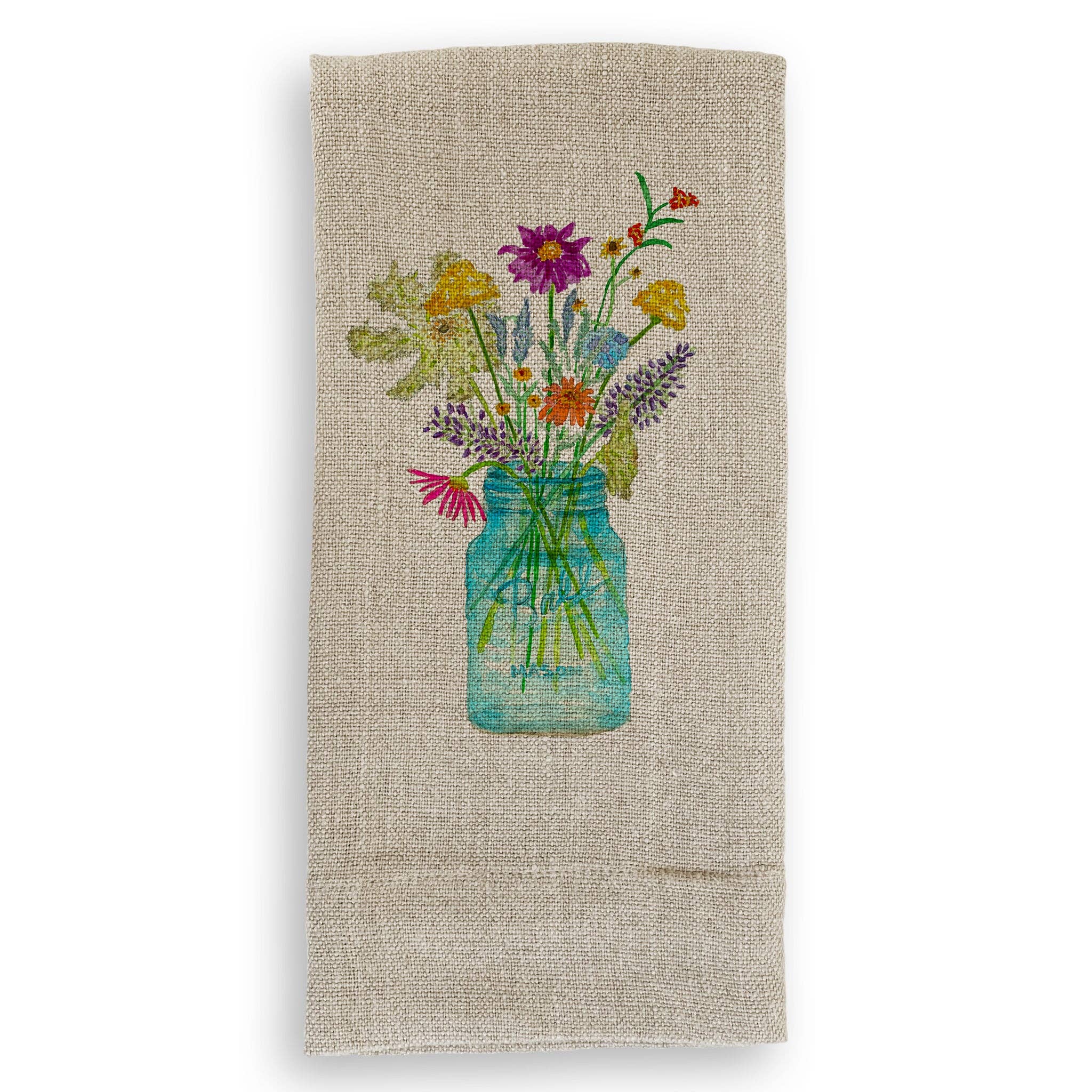Wildflowers in a Mason Jar: Dishtowel