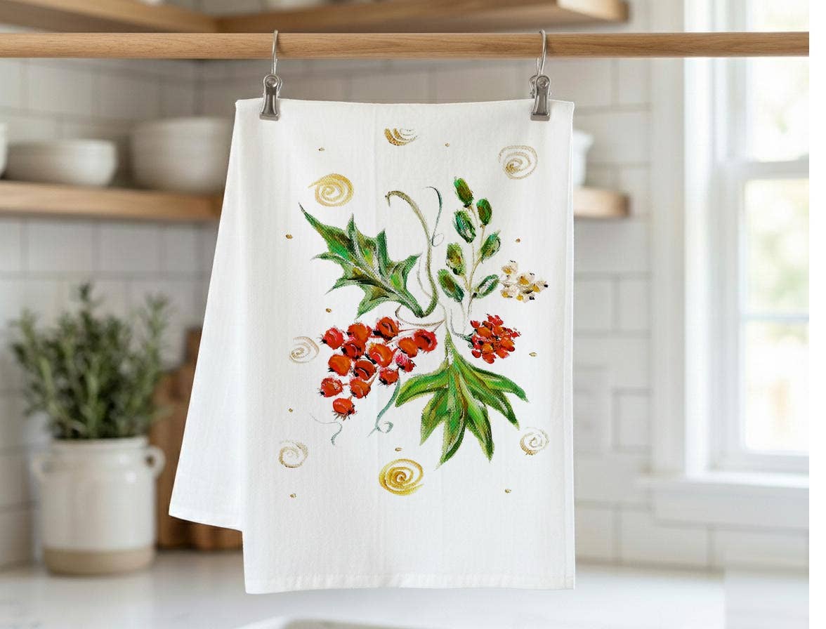 Holly Berry Kitchen Towel