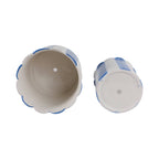 Planters  - Blue Ceramic Striped Scallop, 6"