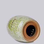 Hand Painted Lotus Green and White Porcelain Garden Seat