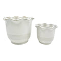 Ceramic Scalloped Rim Planters  Ivory 6"