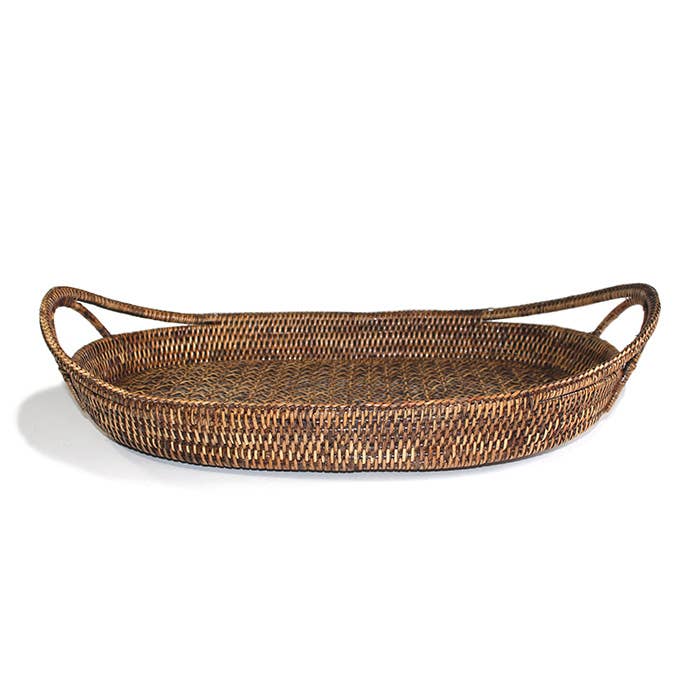 Oval Tray  Open Lace Weave  - AB 21x14x2.75'H