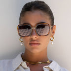 Lulu Acetate Womens Square Sunglasses : Brown