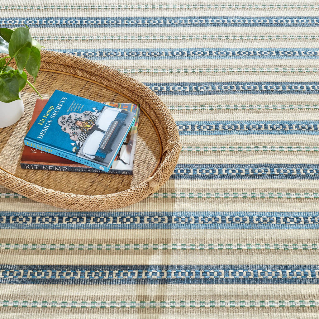Long Slade Handwoven Cotton Rug | Indigo: 2' x 3'