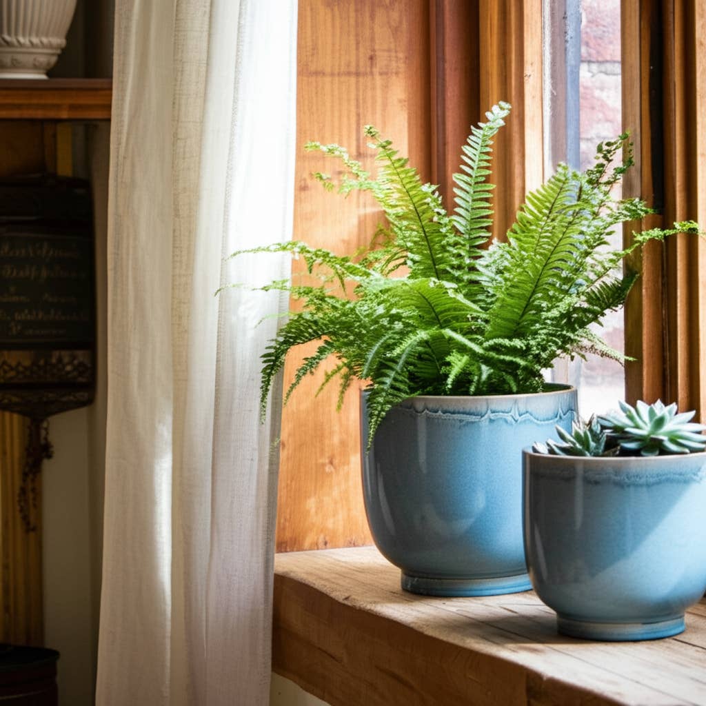 4" Ceramic Reactive Glazed Planters  Blue