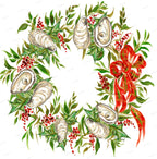 Oyster Christmas Wreath Kitchen Towel