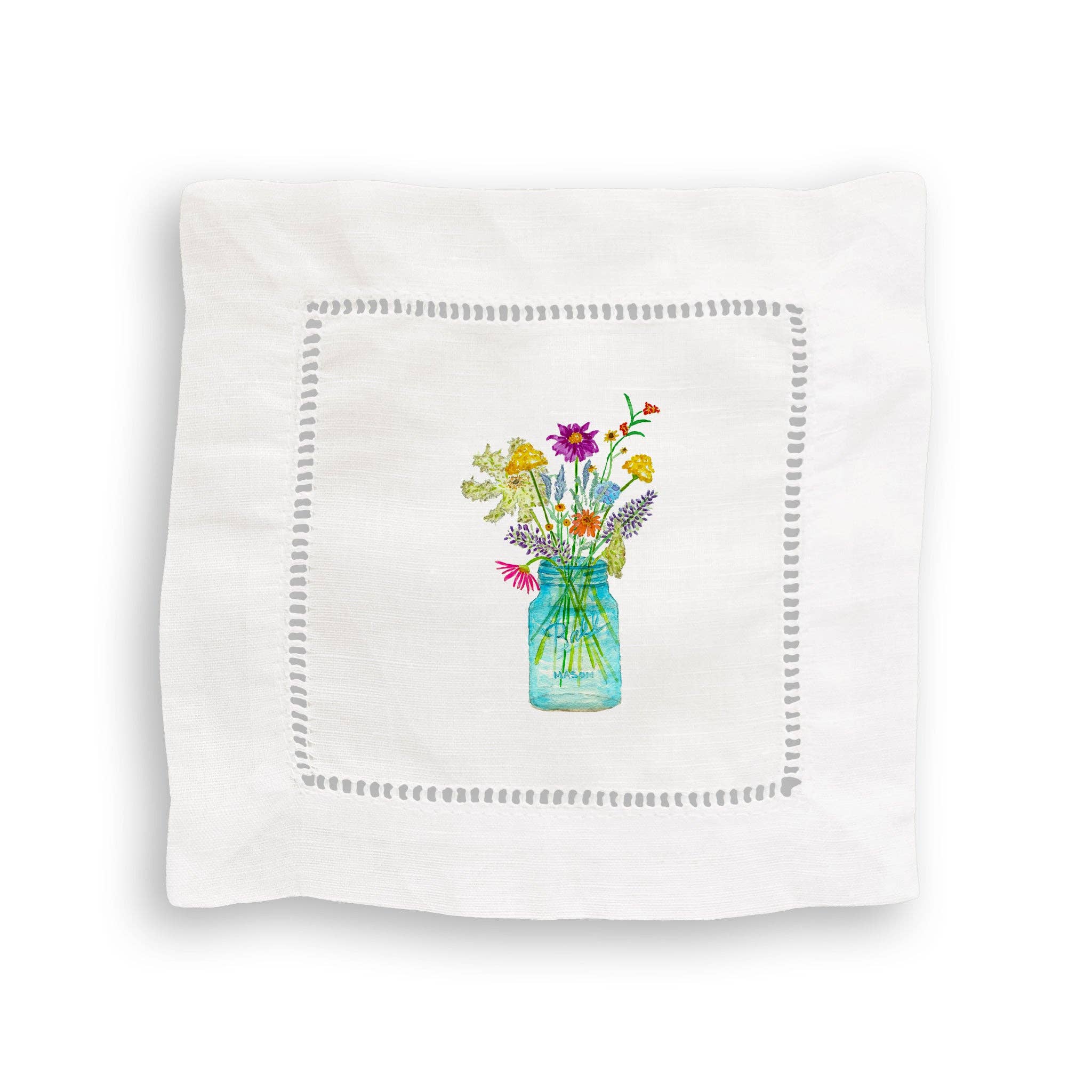 Wildflowers in a Mason Jar: Dishtowel