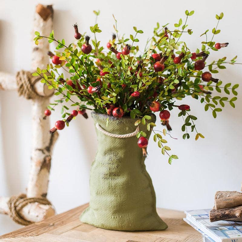 Artificial Fruit Small Pomegranate Fruit Stem 23" Tall: One Stem