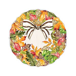 Handpainted Autumn Leaf Wreath Posh Die-Cut Placemat