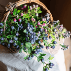 Artificial Fruit Alpine Blueberry Stem 22.4" Tall Silk Plant: Red / One Stem