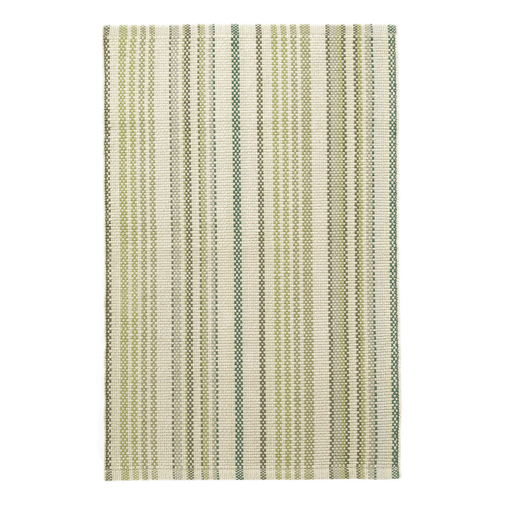 Oslo Stripe Handwoven Cotton Rug | Green: 2' x 3'