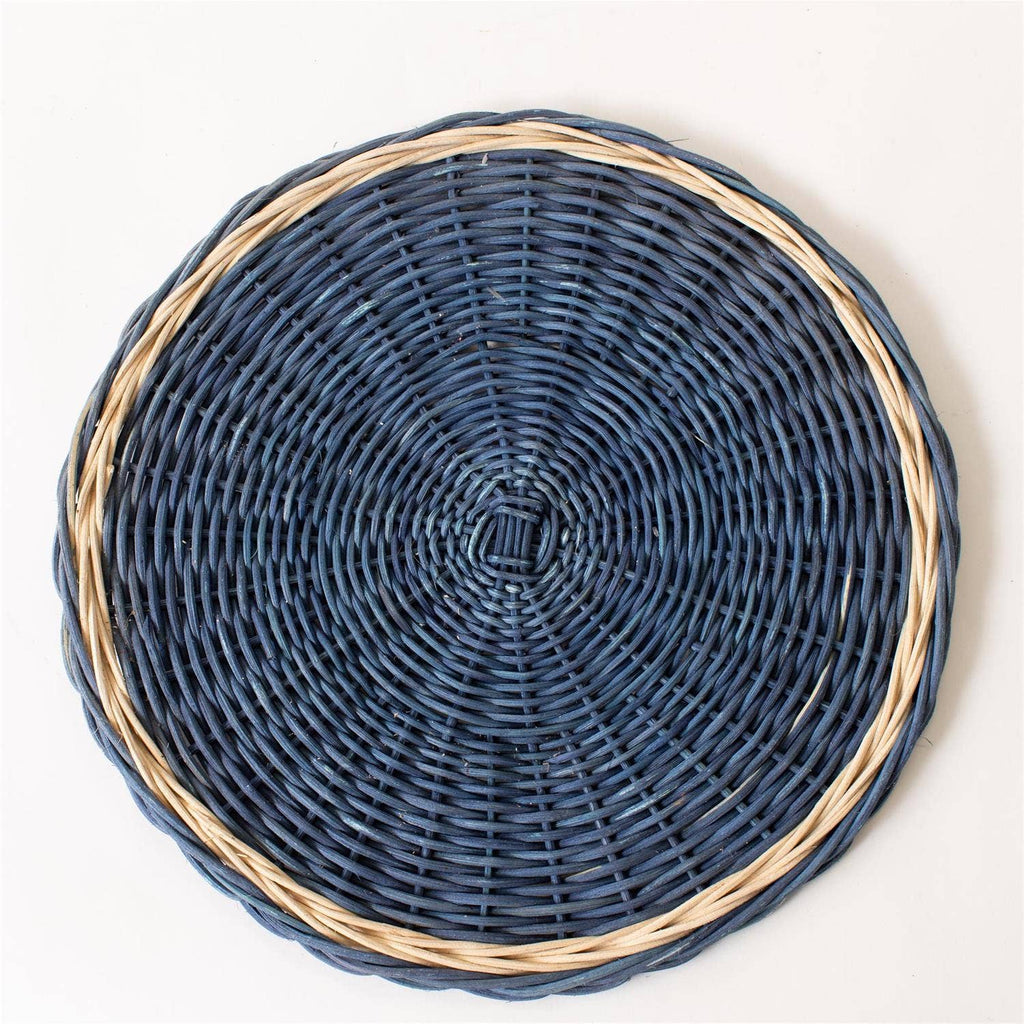 Blue Rattan Charger (PK/12) | Tabletop Decor