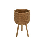 Planter Set of 3 - Brown Bamboo Wood Wicker, 11/13/15 in.