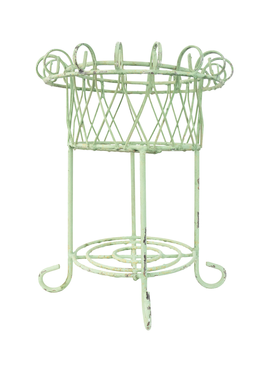 Metal Planter Basket-Green-12x15H-Willard