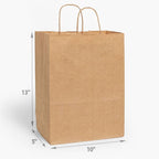 Brown Kraft Paper Retail Shopping Bags: 100 Pack / Vogue 16x6x12.5"