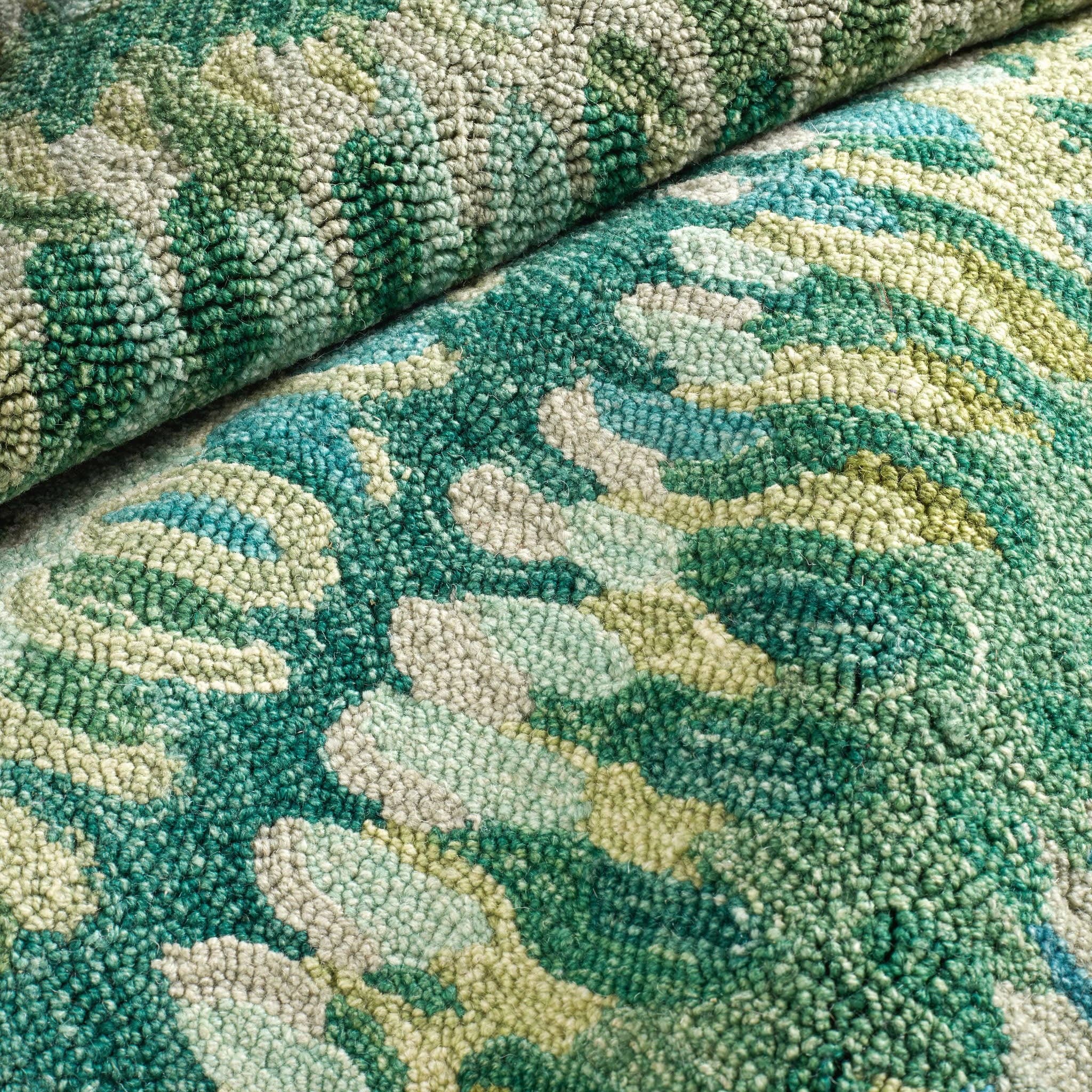 Paint Chip Hand Micro Hooked Wool Rug | Moss: 2' x 3'