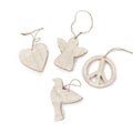 Whitewash Wooden Ornaments