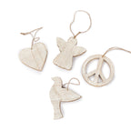 Whitewash Wooden Ornaments