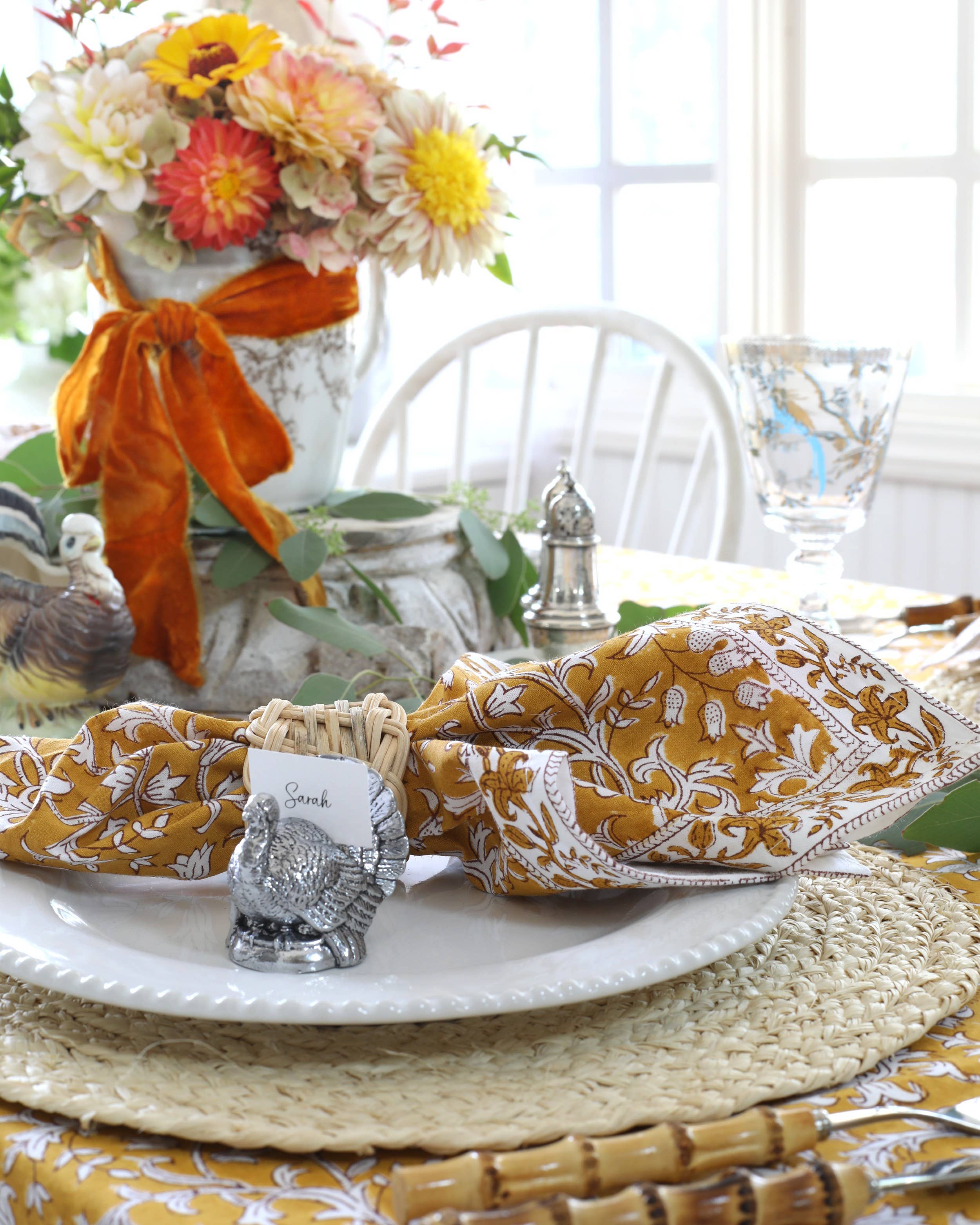 Napkin Pacho Saffron Floral, Set of 4