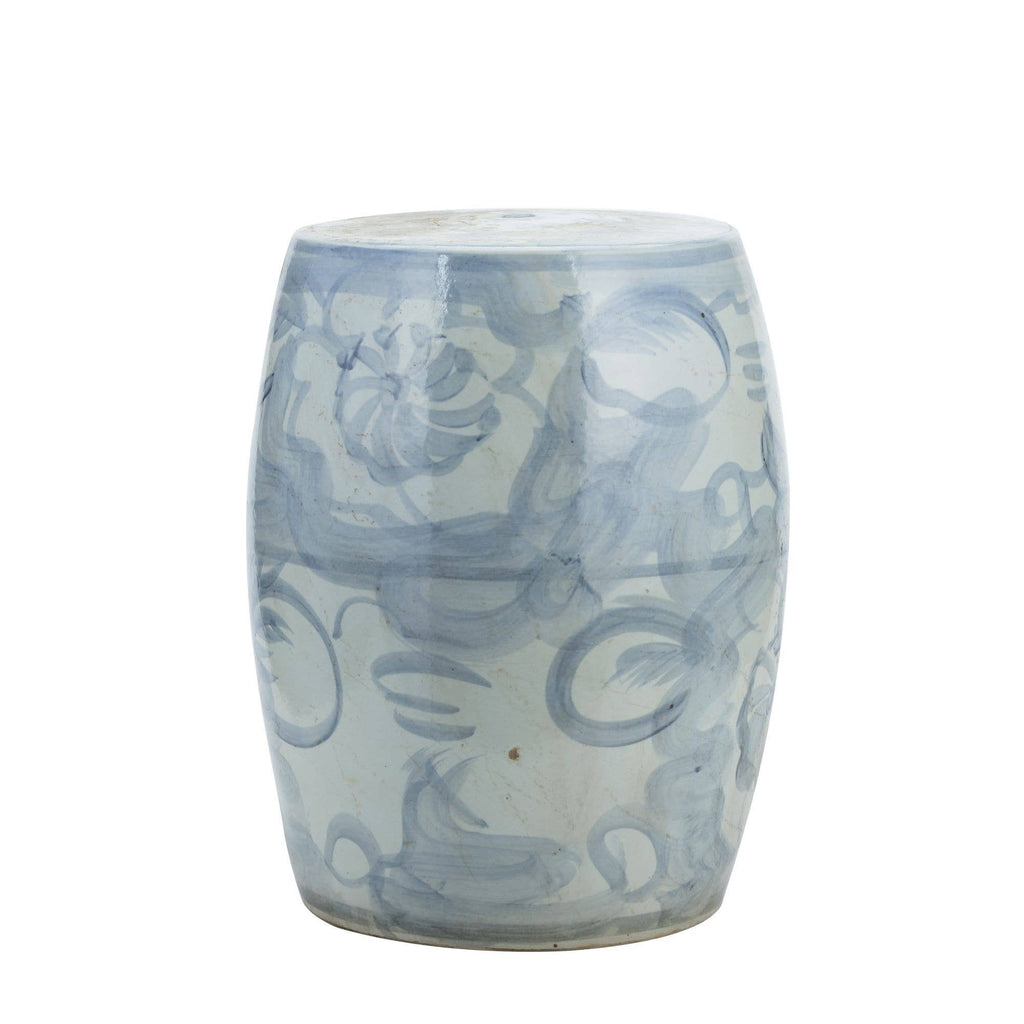 Blue & White Garden Stool Twist Flower