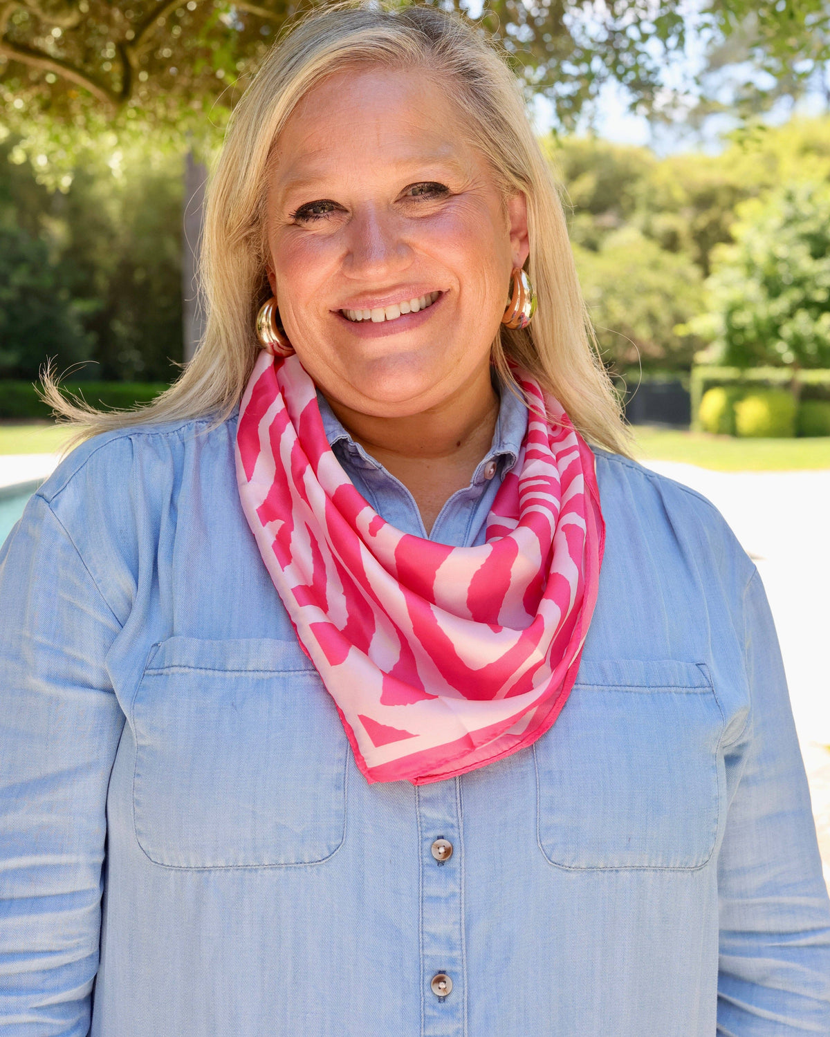 Ellie Zebra Print Scarf PINK: Default