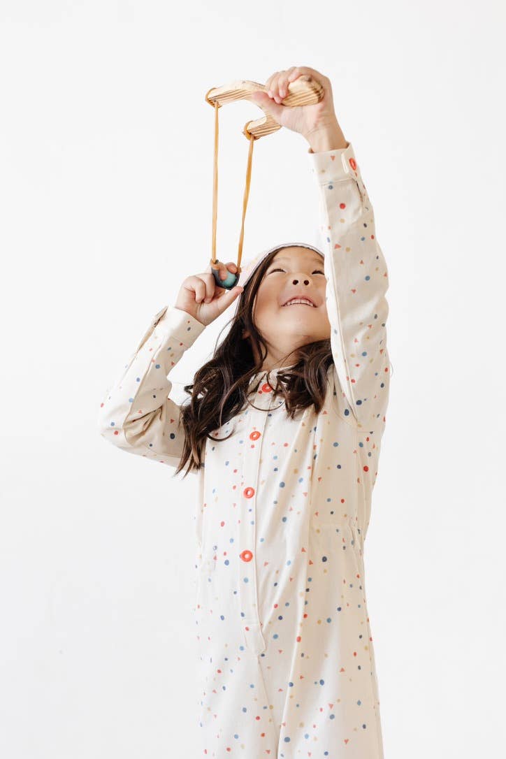 Wood Slingshot with 12 Felt Balls : Muted Rainbow