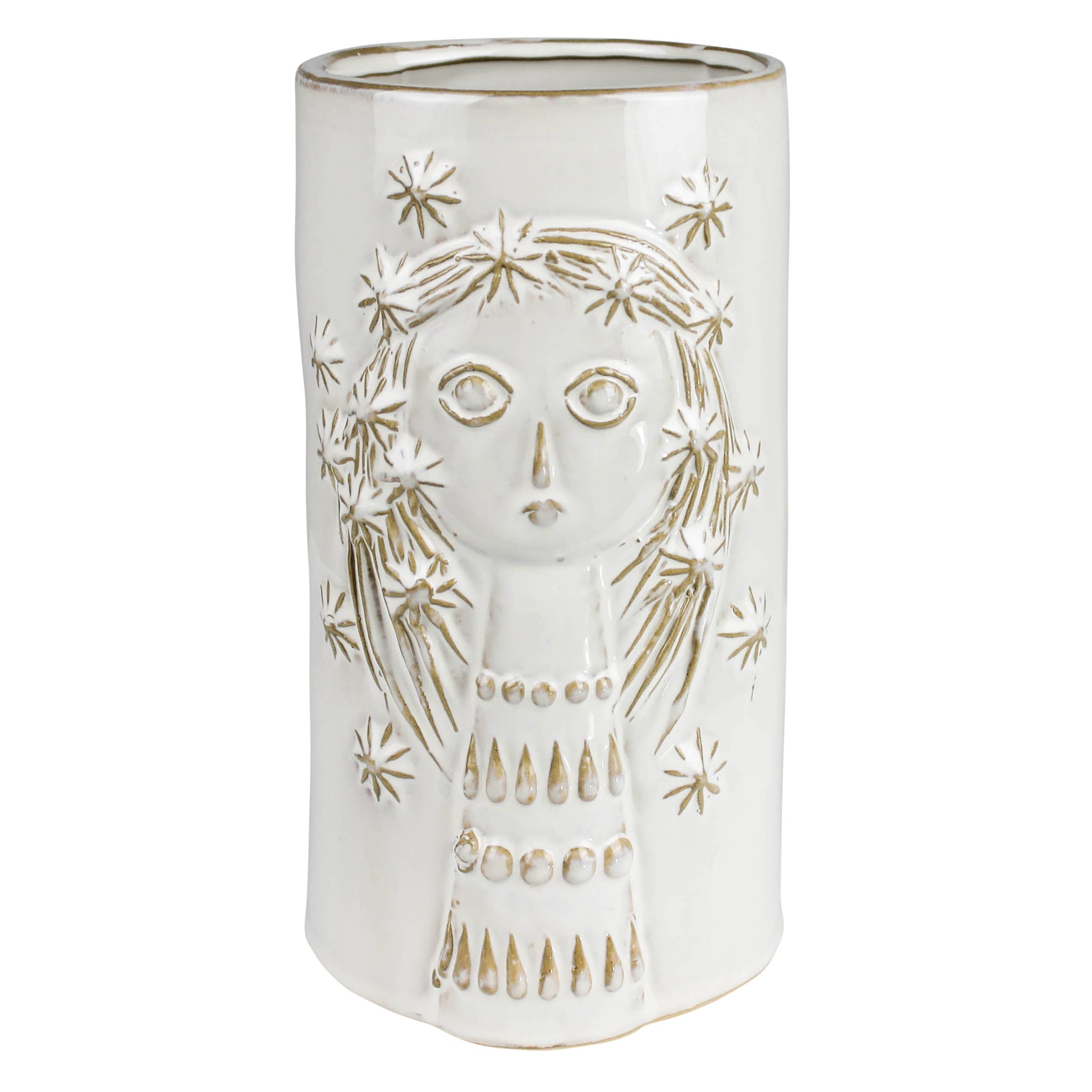 Emme Vase with Face, Ceramic