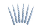 Lacquered Twisted Taper Candles, Denim, Set of 6