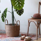 Handwoven Seagrass Basket for Plants: Large