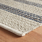 Cielo Stripe Handwoven Cotton Rug | Navy: 2' x 3'