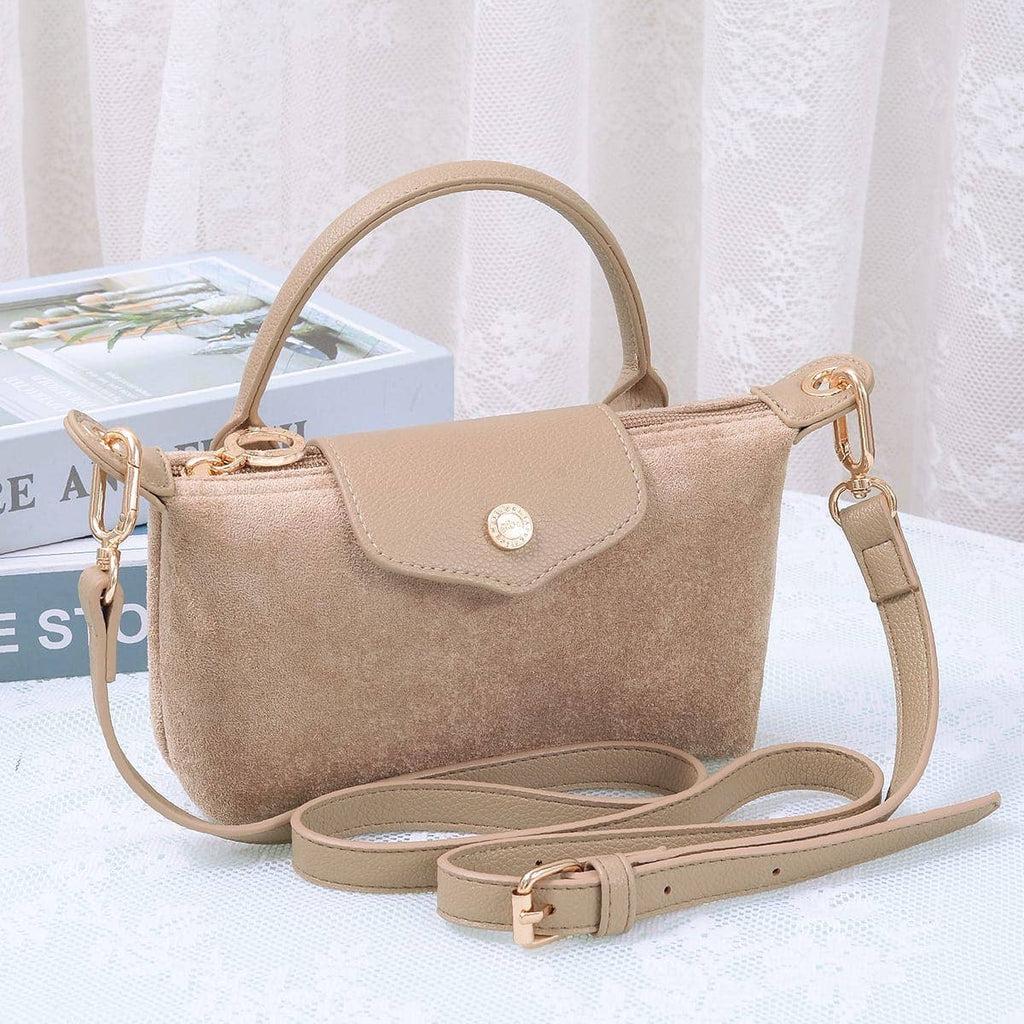 SD781 Penny Suede Mini Crossbody Bag: Burgudy